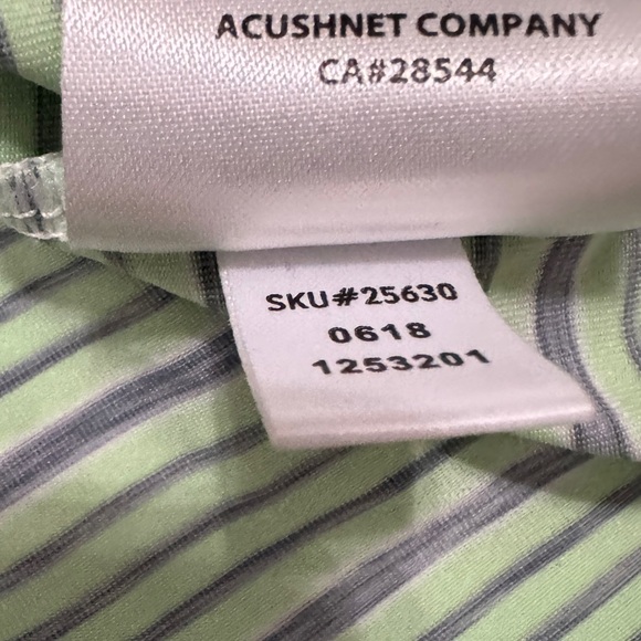 FJ Golf Polo Lisle Space Dye Stripe Honeydew Green Gray Medium Shirt - Picture 8 of 11